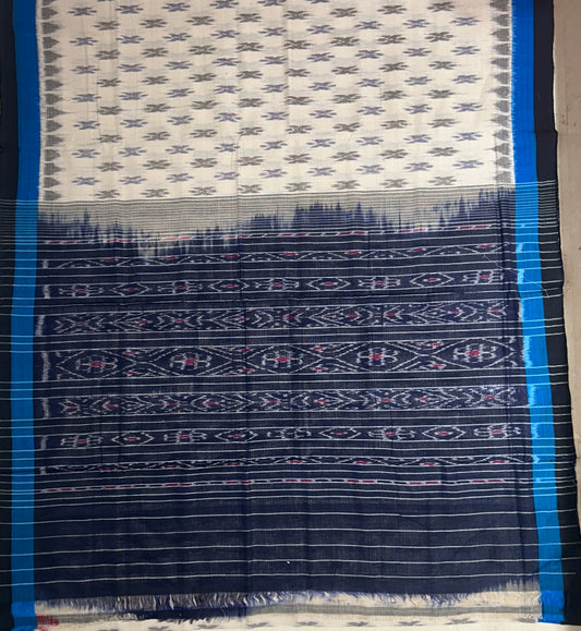 Odisha Handloom Plain design Sambalpuri Ikkat cotton saree