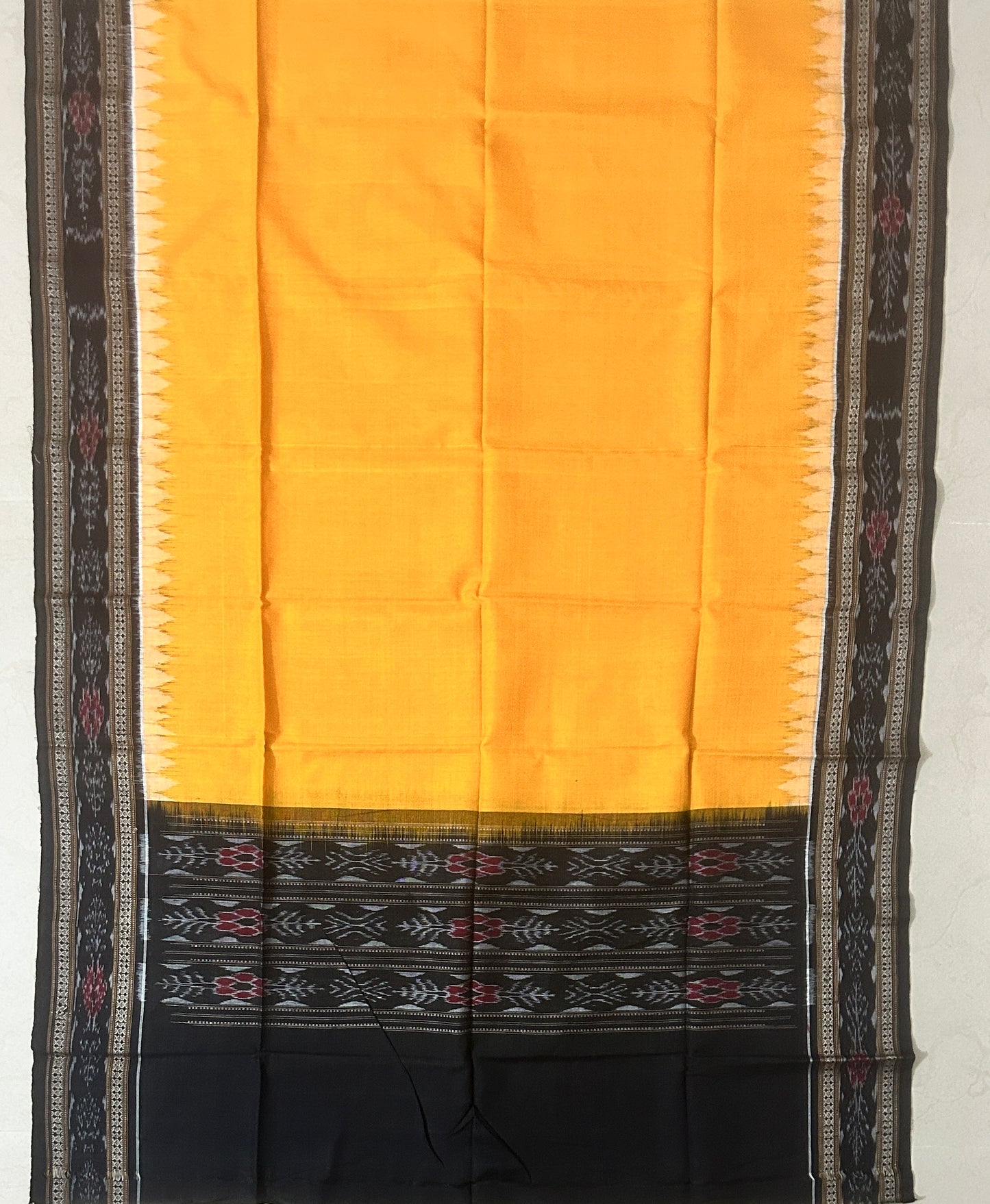 Odisha Handloom Sambalpuri Pastel Yellow Cotton Dupatta