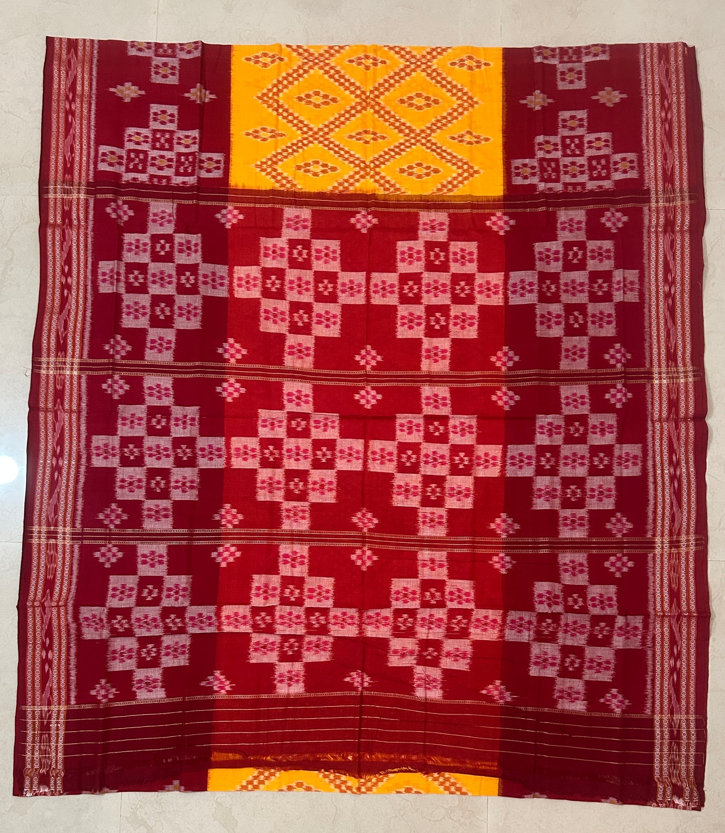 Odisha handloom Plain cotton nuapatna bandha temple border saree