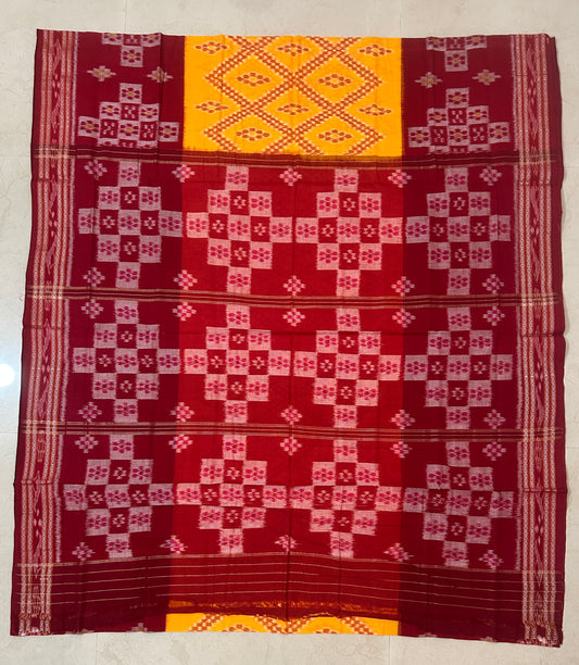 Odisha handloom Plain cotton nuapatna bandha temple border saree