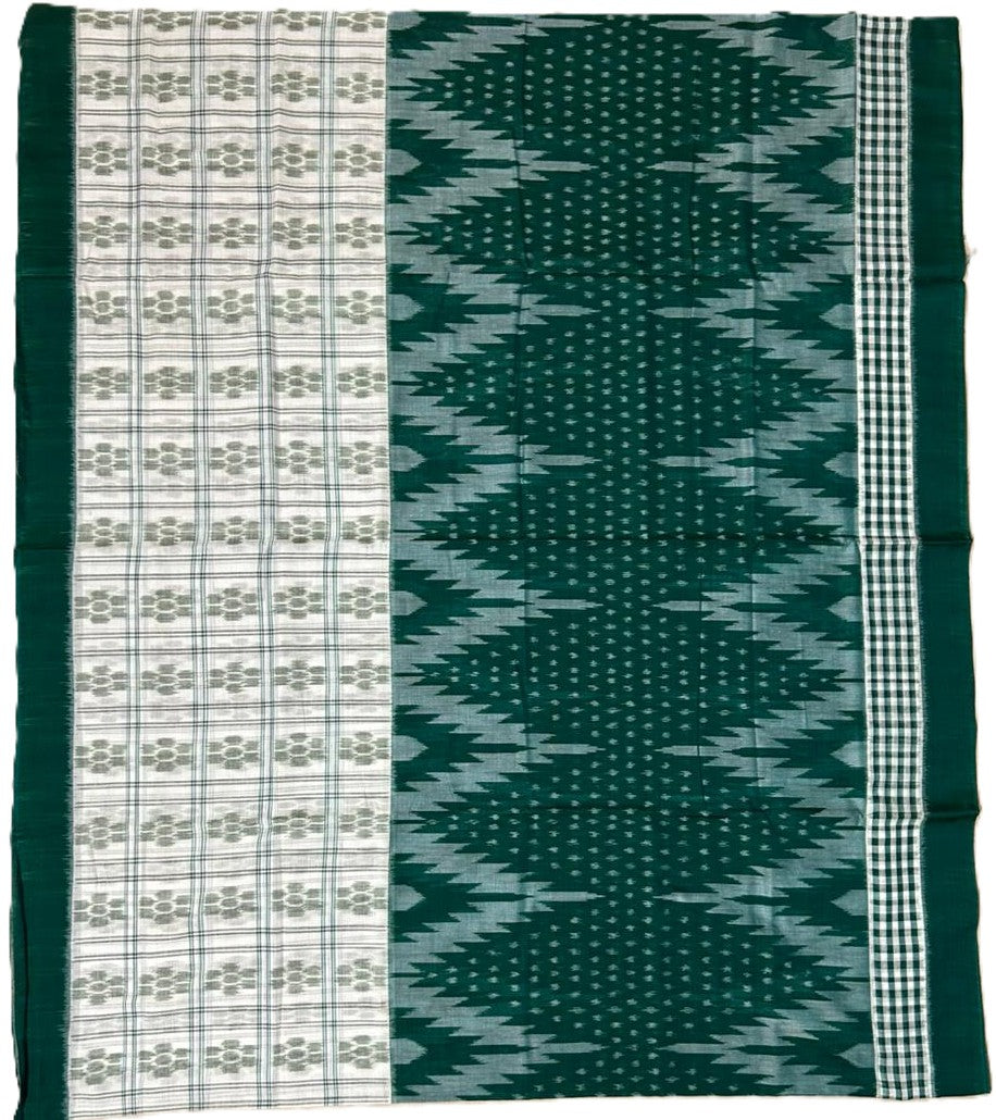 Odisha Handloom Sambalpuri Cotton Body new half half design Saree for grandmother