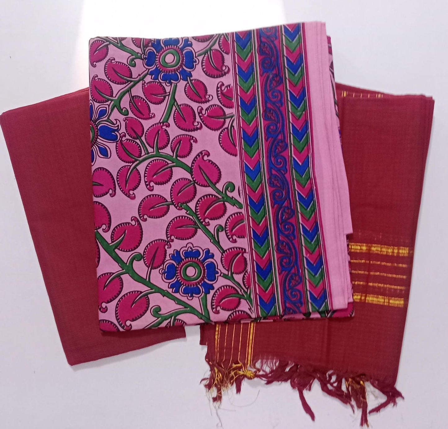 Telengana Handloom Pochampally Mangalgiri Pure South Cotton Dress Set for Office