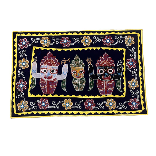Odisha handicraft Pipili Applique work Lord Jaganath Idol best for Home Decor chandua