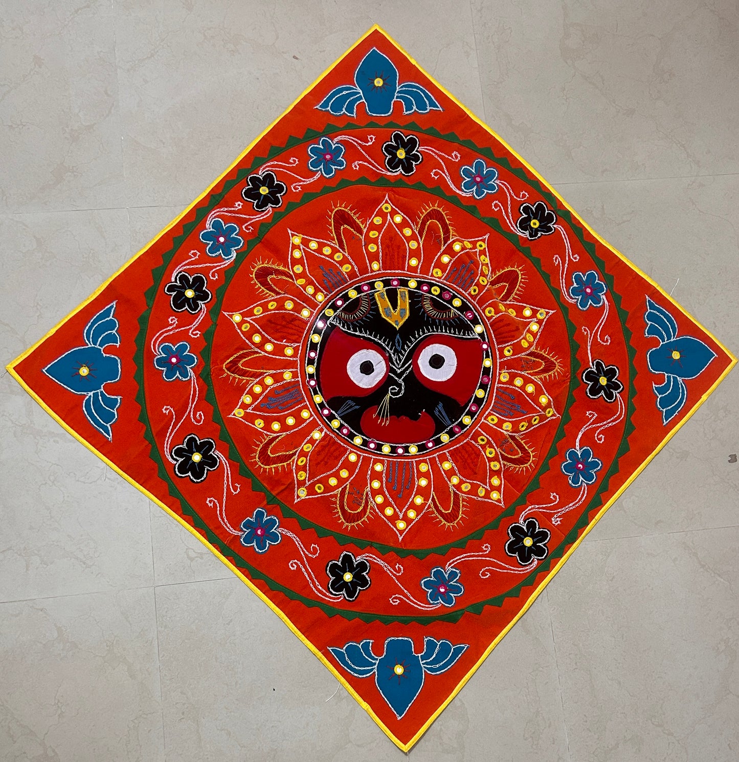 Odisha Pipili handicraft Jhoti design Chandua with Lord Jagannath Puri Idol