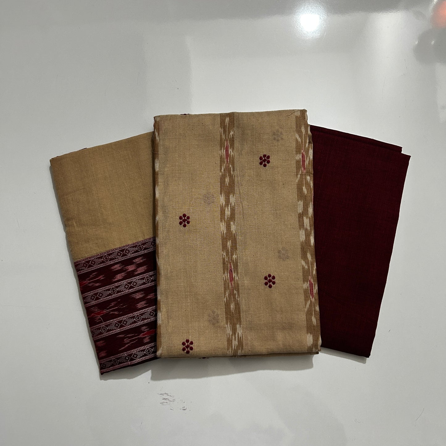 Odisha Handloom cotton Maniabandha Unstitched Dress Set with Pant and dupatta