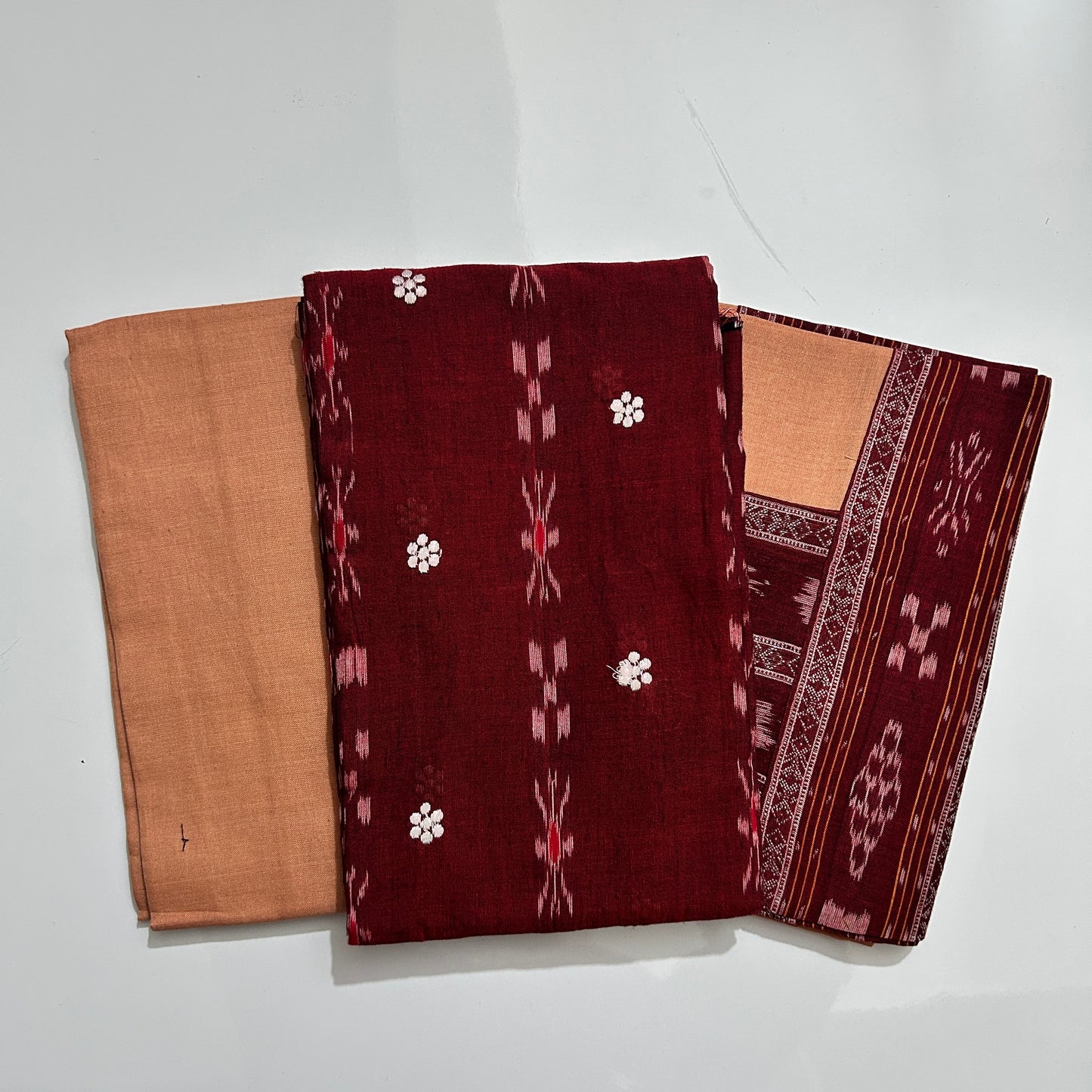 Buy Nuapatna Famous handloom Ikat bandha Embriodery odisha unstitched dress set for school