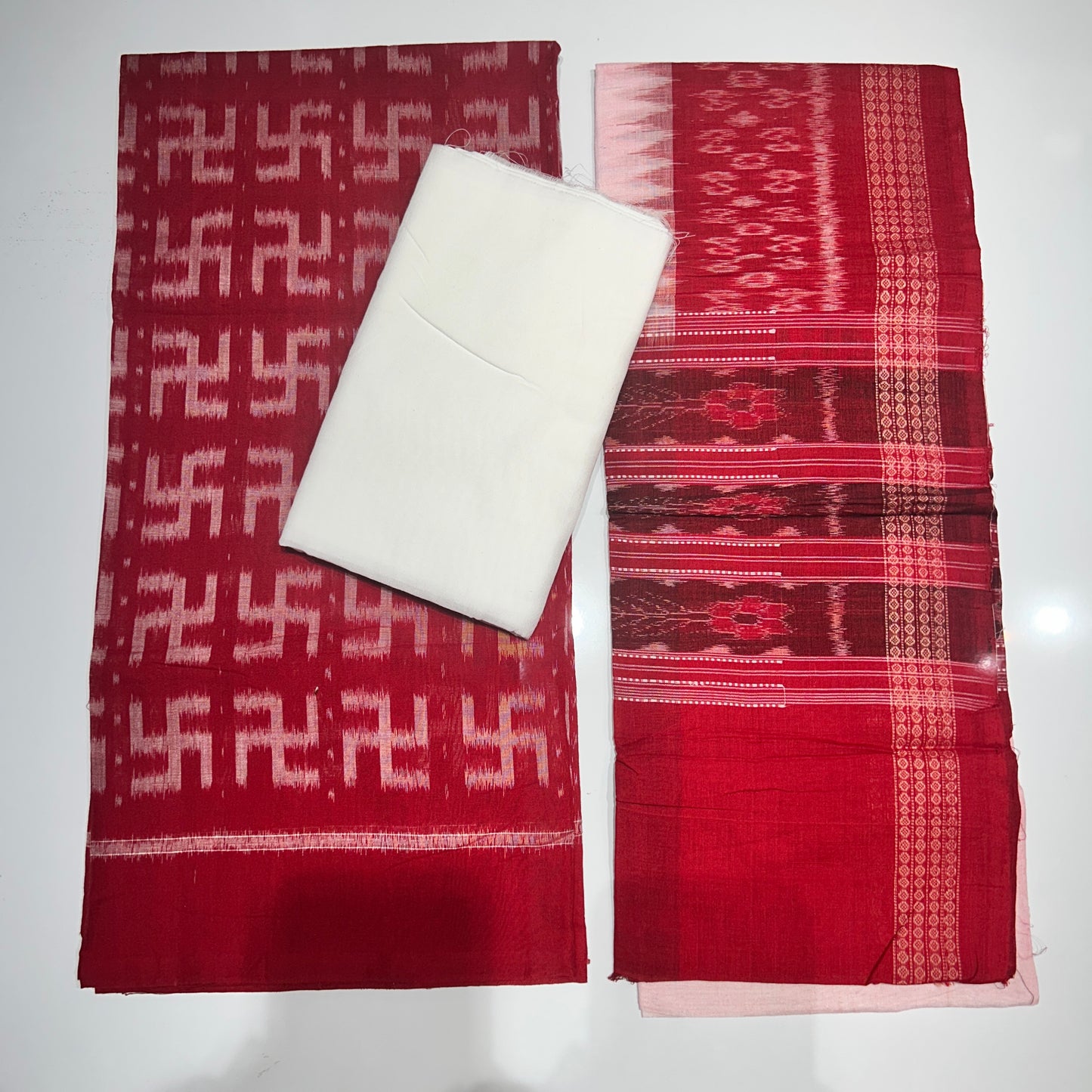 Odisha Handloom Sambalpuri Design Pure Ikat cotton unstitched dress set materials