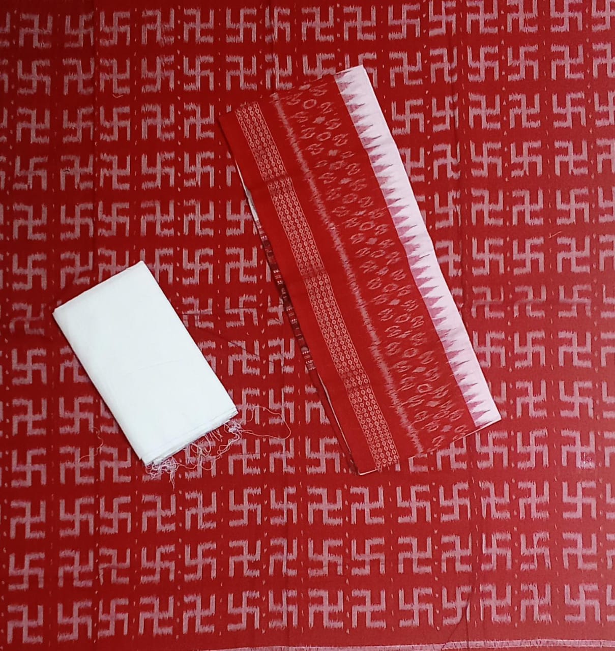 Odisha Handloom Sambalpuri Design Pure Ikat cotton unstitched dress set materials