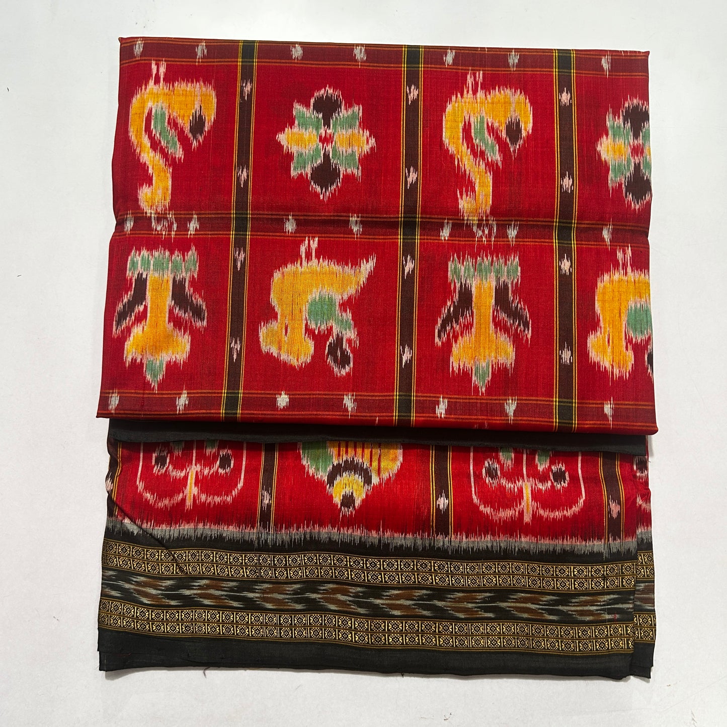 Odisha Handloom Ikkat silk Khandua Pata Nabakothi design Saree from Nuapatna