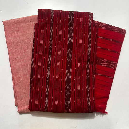 Odisha Handloom Pure Sambalpuri Cotton Ladied Dress Set : Unstitched Dresses Material Set