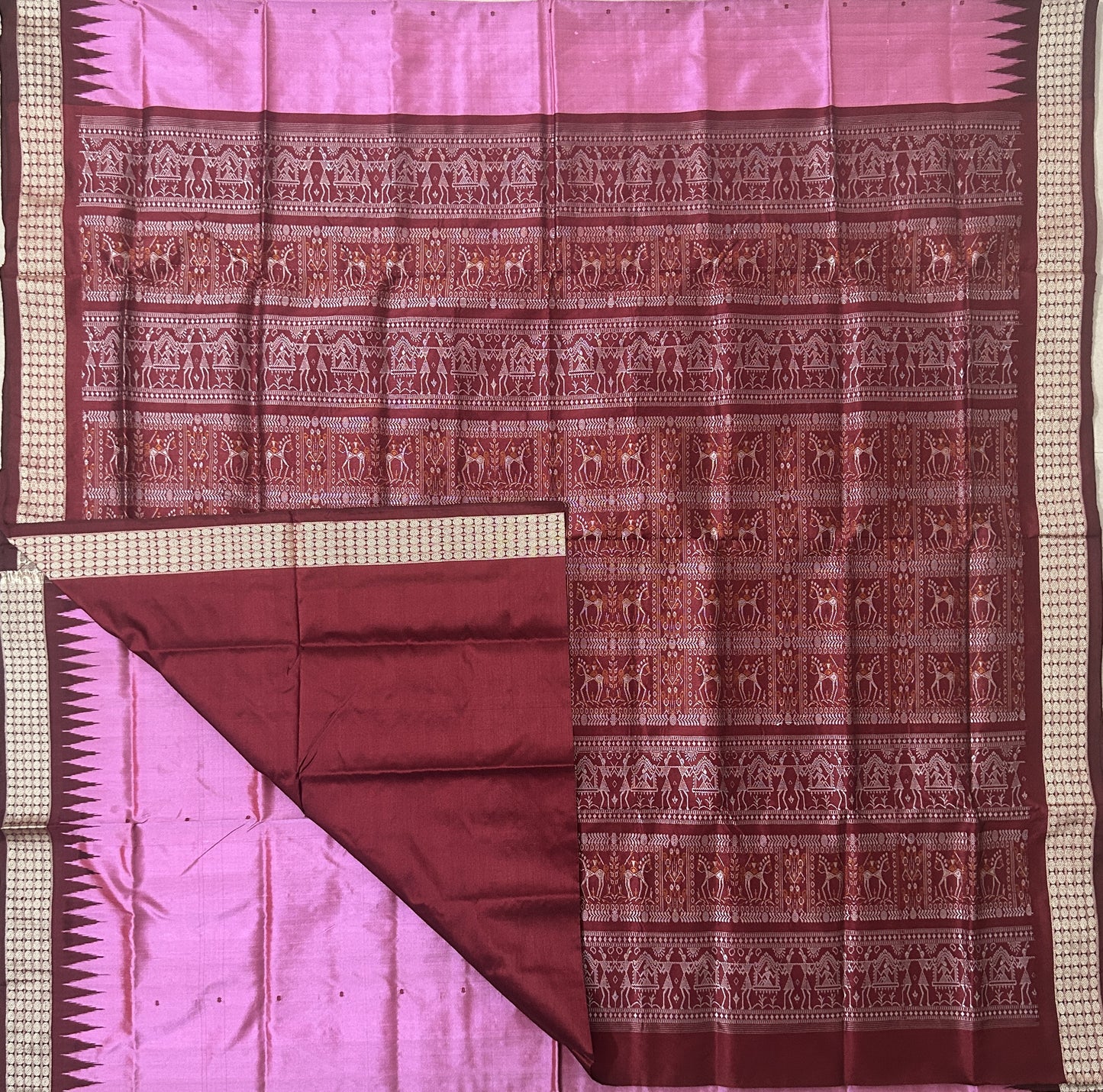 Odisha handloom bomkai sonepur design Pure Silk Saree for College Functions