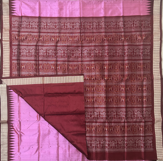 Odisha handloom bomkai sonepur design Pure Silk Saree for College Functions