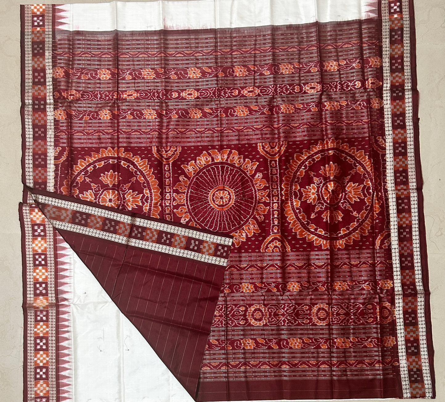 Odisha Handloom Sambalpuri Bomkai Silk Pure Authentic Saree for Party