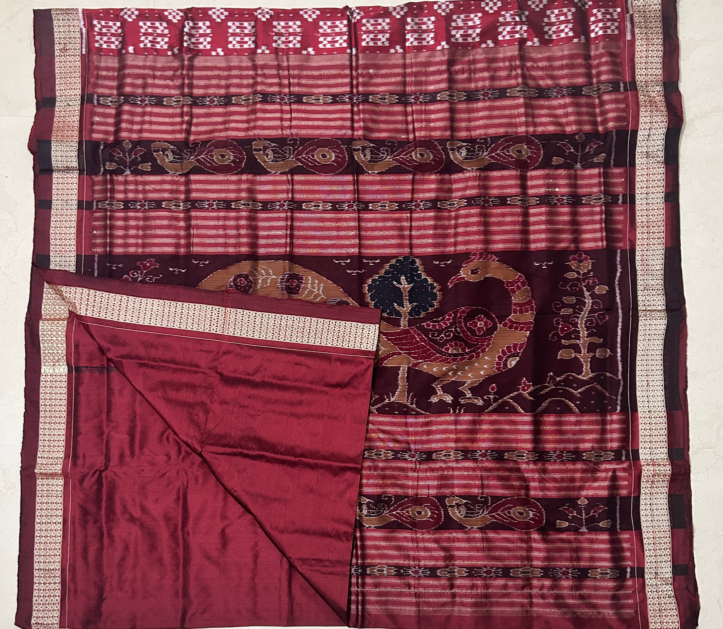 Buy Odisha Sambalpuri Handloom Silk Pasapalli design Saree from Bargarh