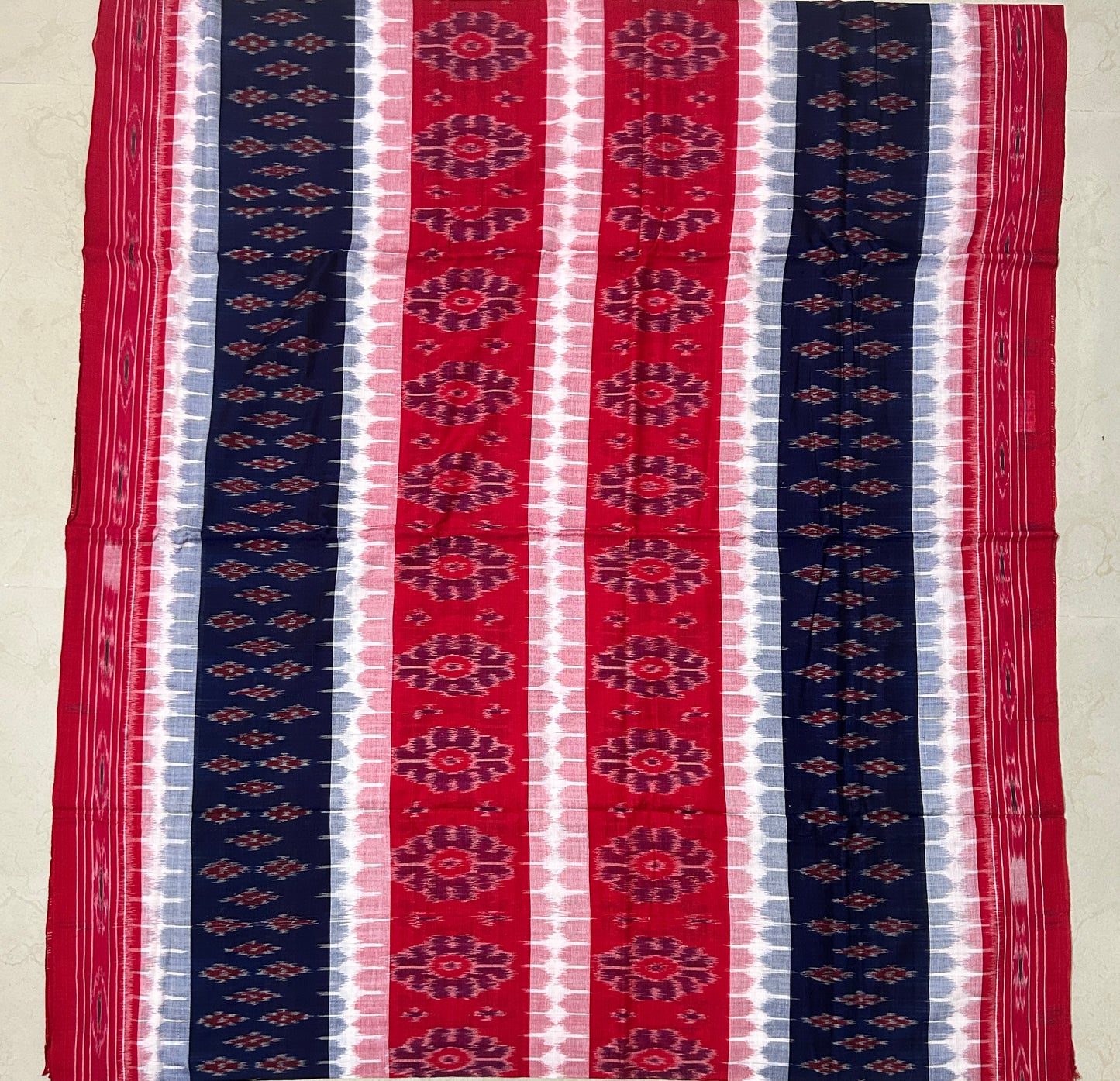 Odisha handloom nuapatna bandha multi color Pure organic cotton saree
