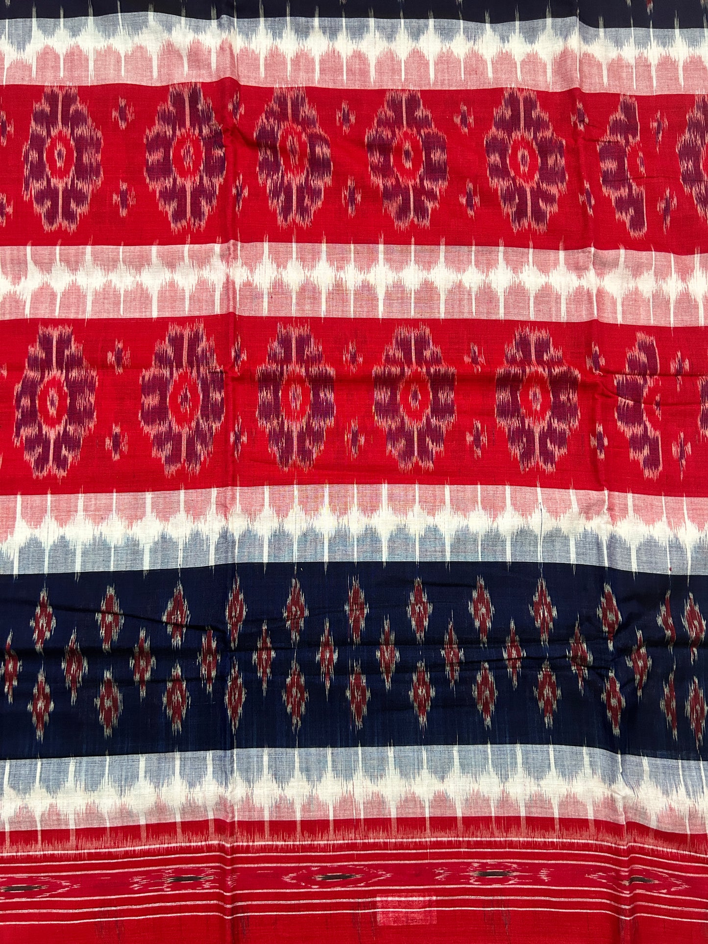 Odisha handloom nuapatna bandha multi color Pure organic cotton saree