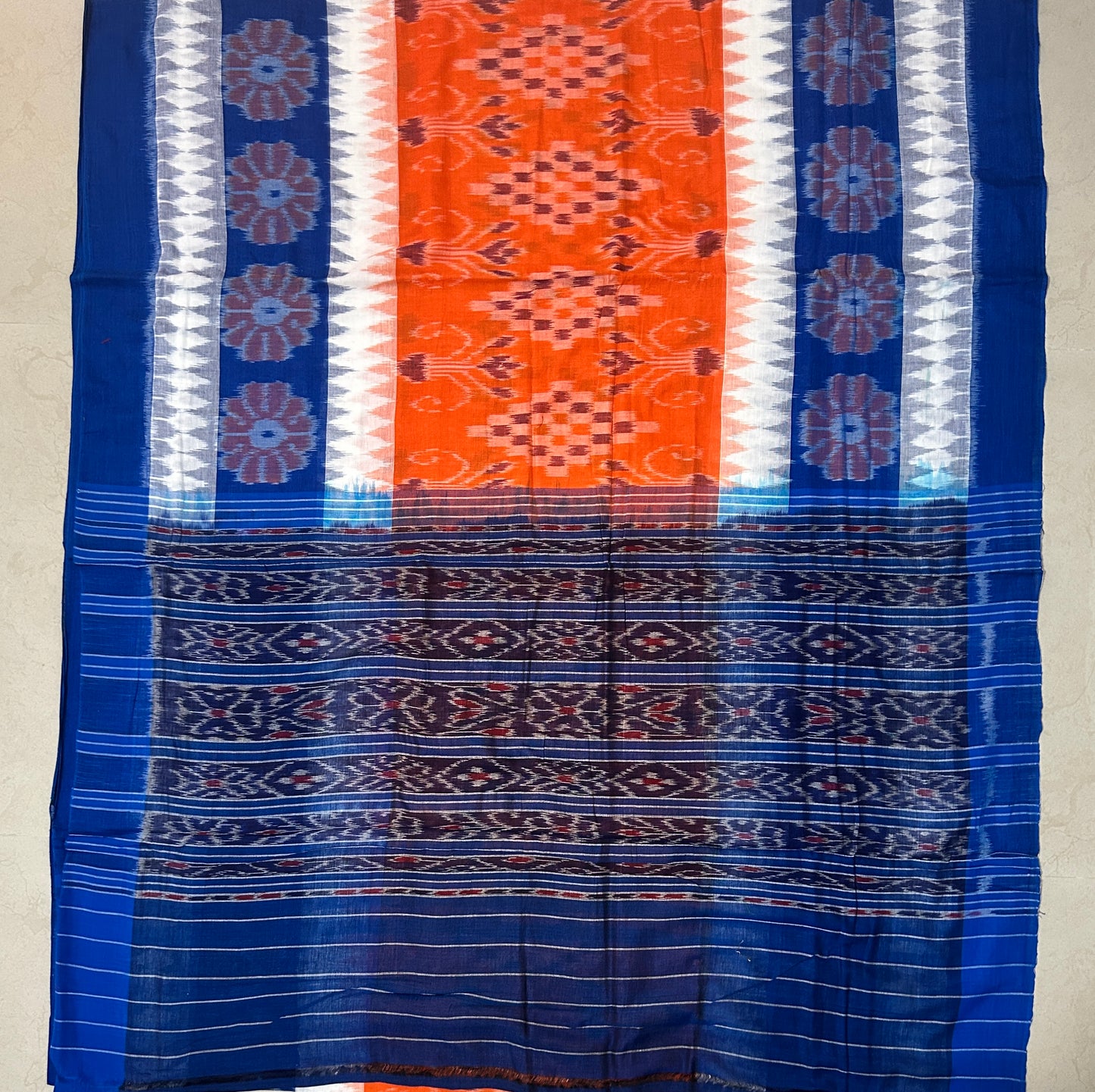 Odisha Handloom Nuapatna multi color ikkat cotton saree for office