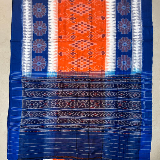 Odisha Handloom Nuapatna multi color ikkat cotton saree for office