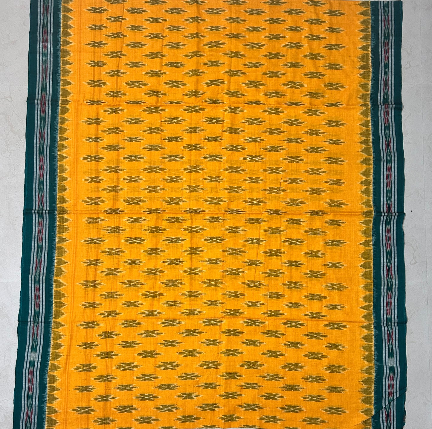 Odisha Handloom Big Flower Maniabandha Pure Cotton Saree for School Uniform