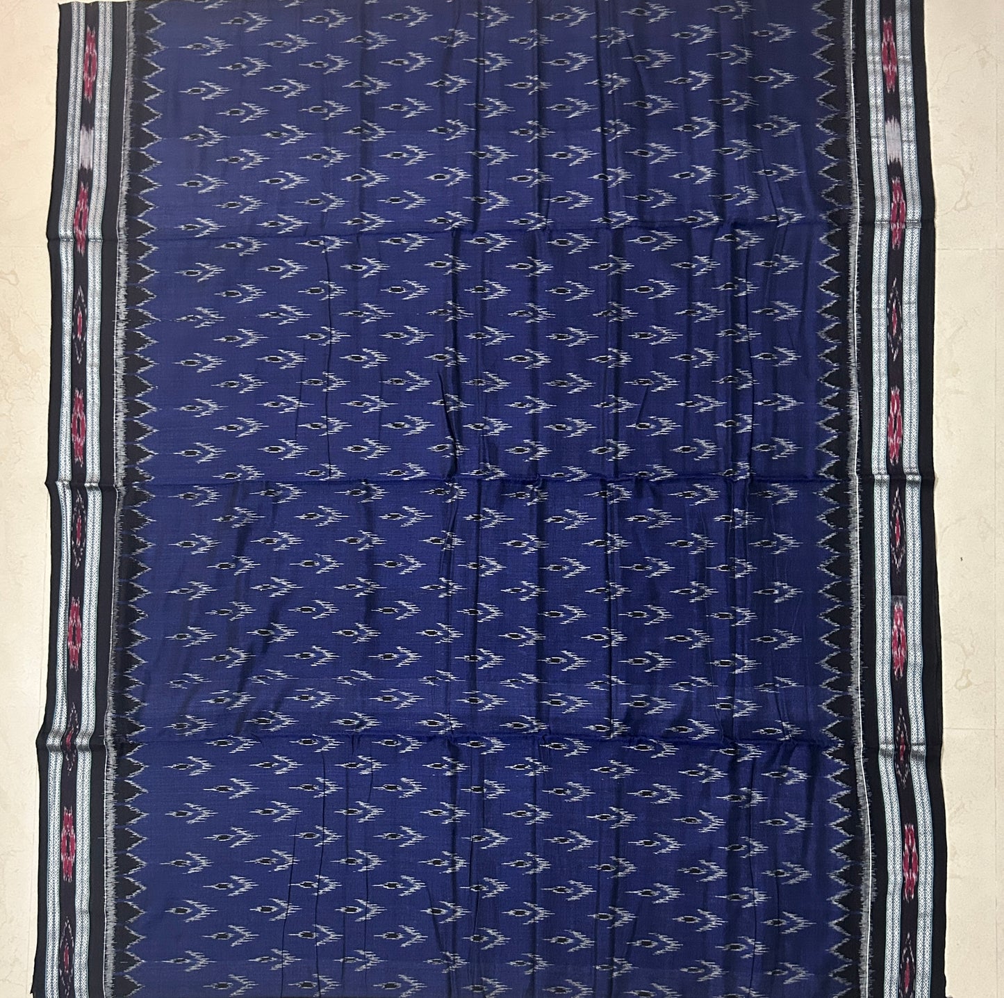 Nuapatana Ikat cotton Saree without Blouse Piece from Odisha Handloom