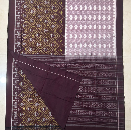 Odisha Handloom Sambalpuri sonepuri design bandha motif cotton saree