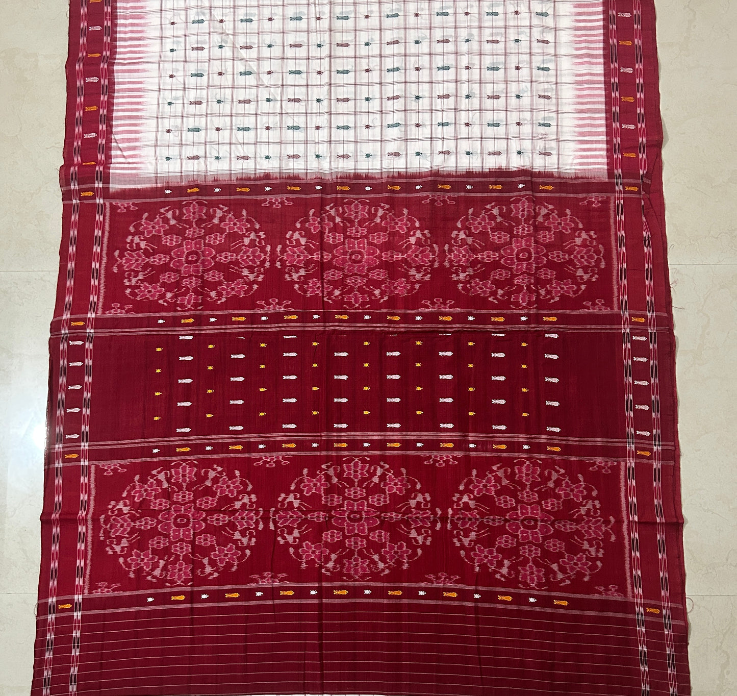 Odisha Handloom Nuapatna Pure Cotton Bandha Ikkat design Saree