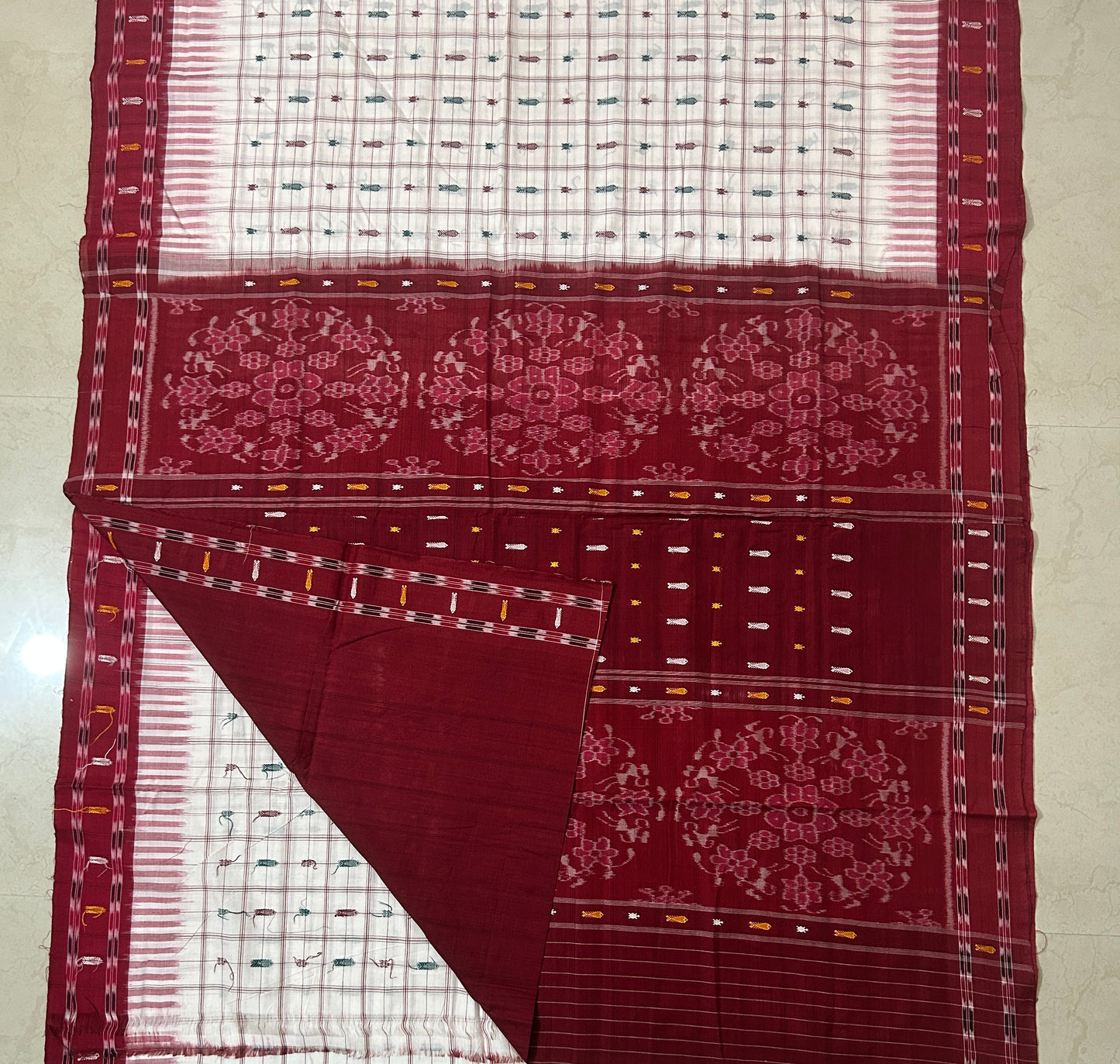 Odisha Handloom Nuapatna Pure Cotton Bandha Ikkat design Saree