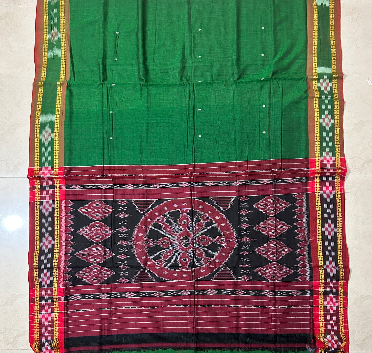 Odisha Handloom plain Double color Ikat nuapatna cotton saree for teachers