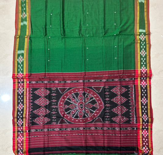 Odisha Handloom plain Double color Ikat nuapatna cotton saree for teachers