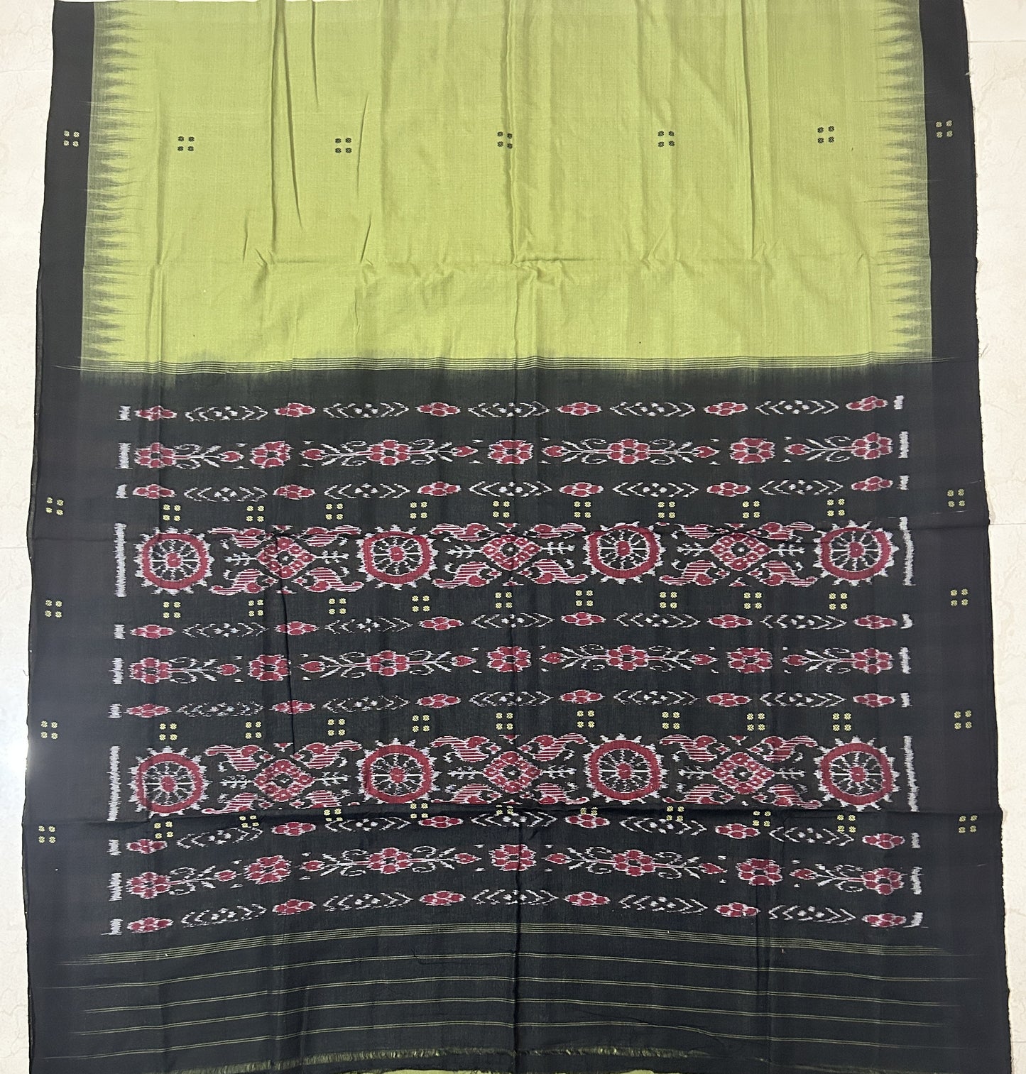 Odisha Handloom Single Color nuapatna ikat cotton saree for family