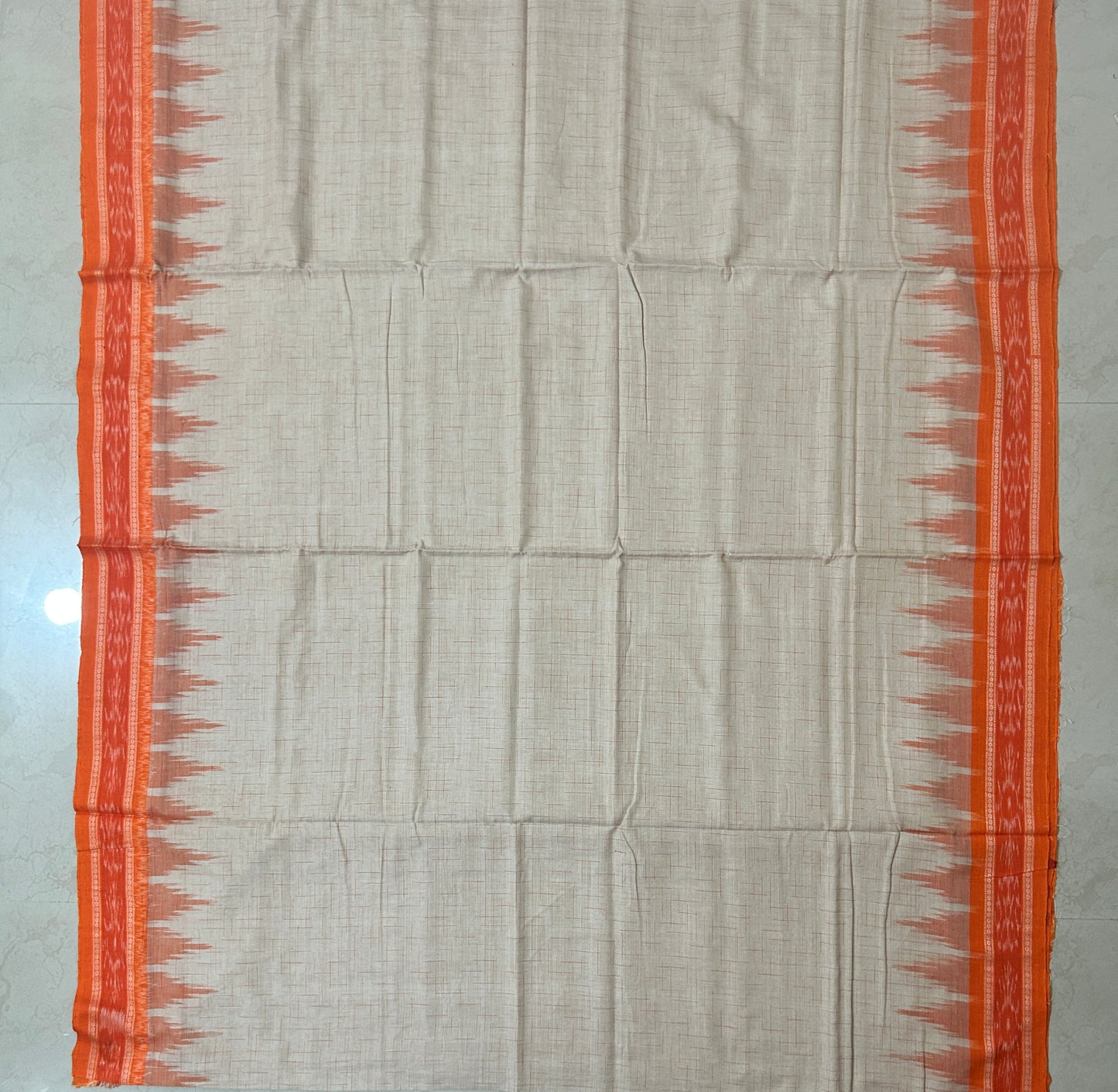 Odisha Handloom Temple Border Jharana Nuapatna bandha Cotton saree