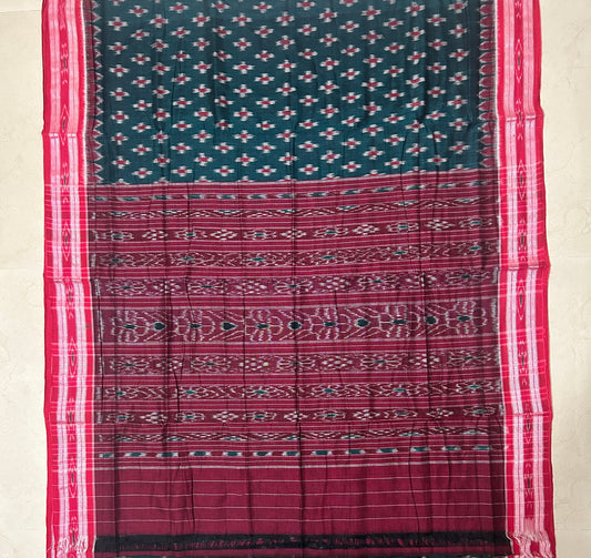 Odisha Handloom Pure Cotton Buti Plain Casual Cotton Saree from Nuapatna