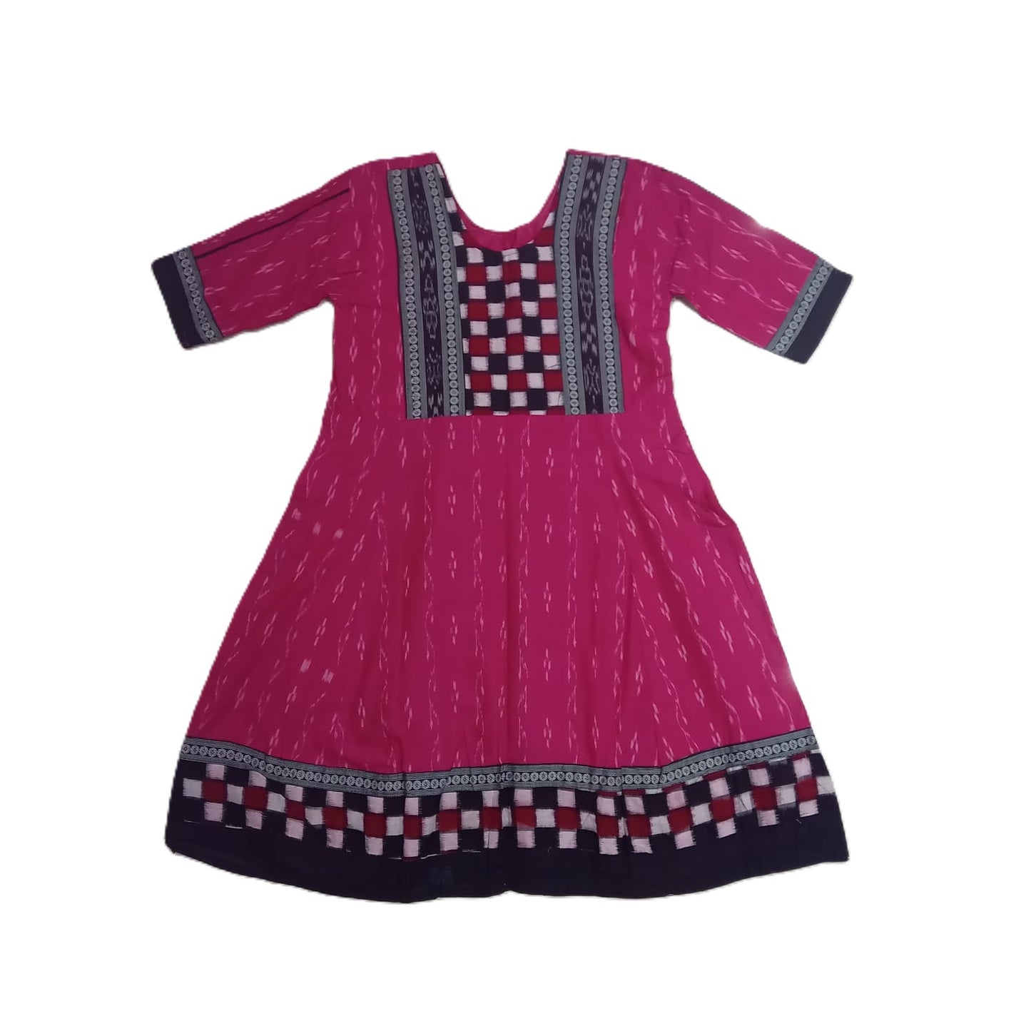 Buy Ikat Design sambalpuri handloom Pure Cotton New Design Anarkali long Kurti for Girls