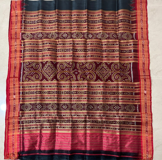 Odisha Handloom Temple Boarder Pure Silk Nuapatna Silk Saree for Wedding Gift