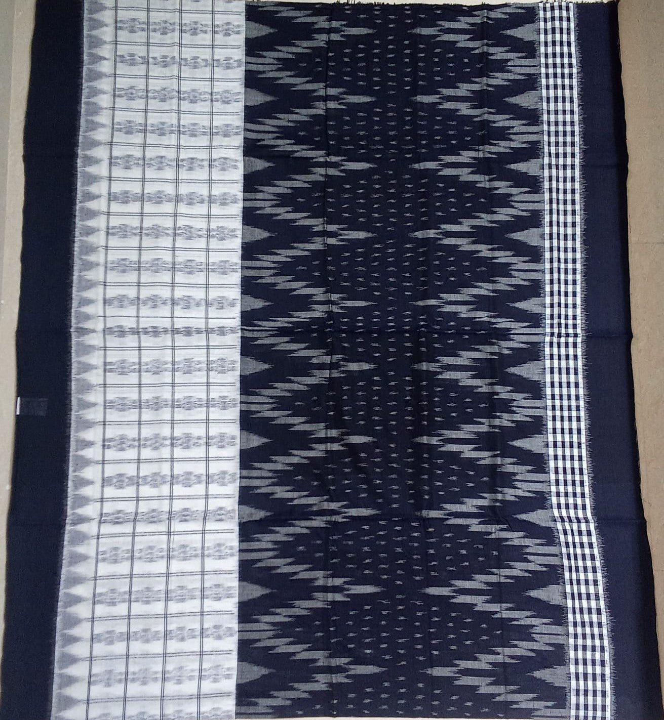Buy nuapatna handloom pure ikat cotton odisha half half bandha saree