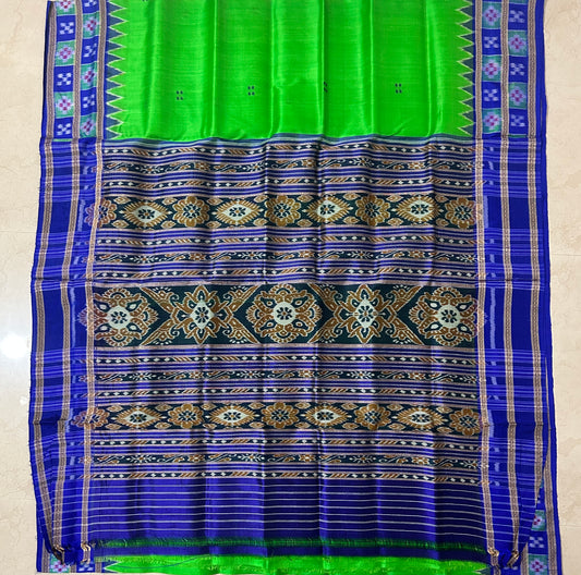 Nuapatna Pure Mulberry Silk Ikat design Saree from Odisha handloom weavers