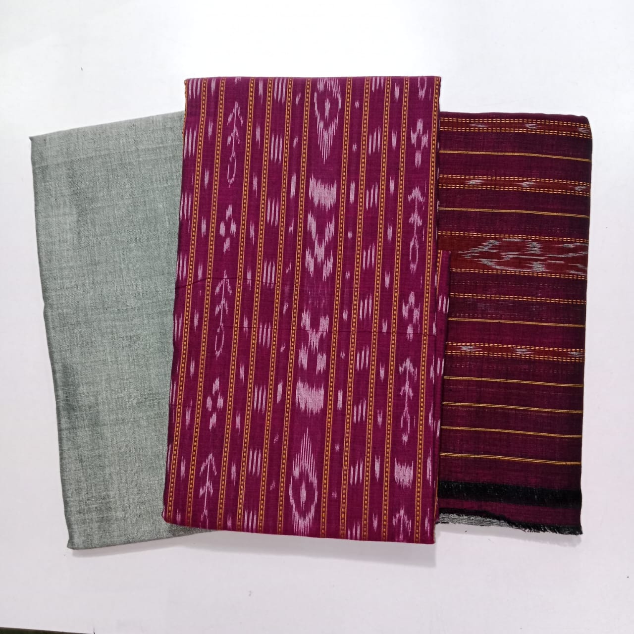 Odisha Maniabandha handloom ikat Pure cotton Patchwork Unstitched dress set