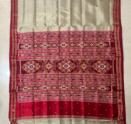 Buy multi color flower and jhoti designs pure odisha handloom silk saree for women