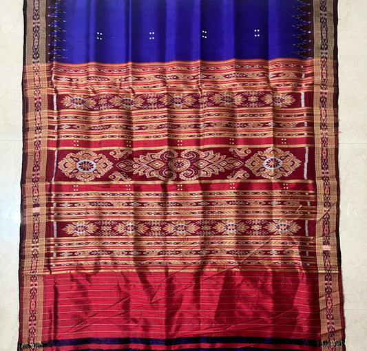 Odisha Handloom Beautiful traditional auspicious motifs nuapatna Silk Saree