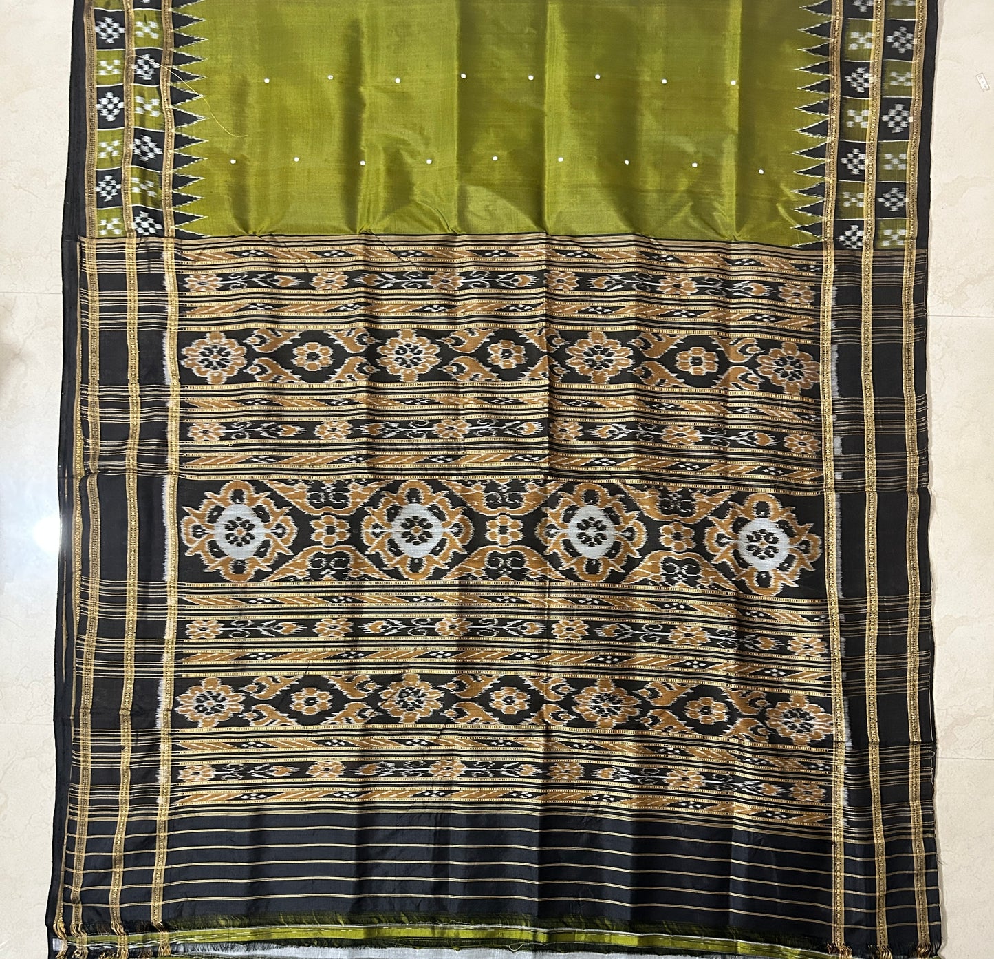 Odisha Handloom Nuapatna Silk Khandua Pata Saree for Odissi Dancers