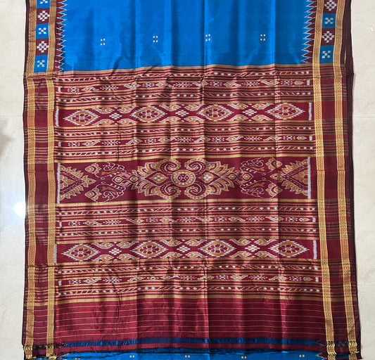 Odisha handloom Bandha khandua pattern flower design Silk Saree for Public Meets