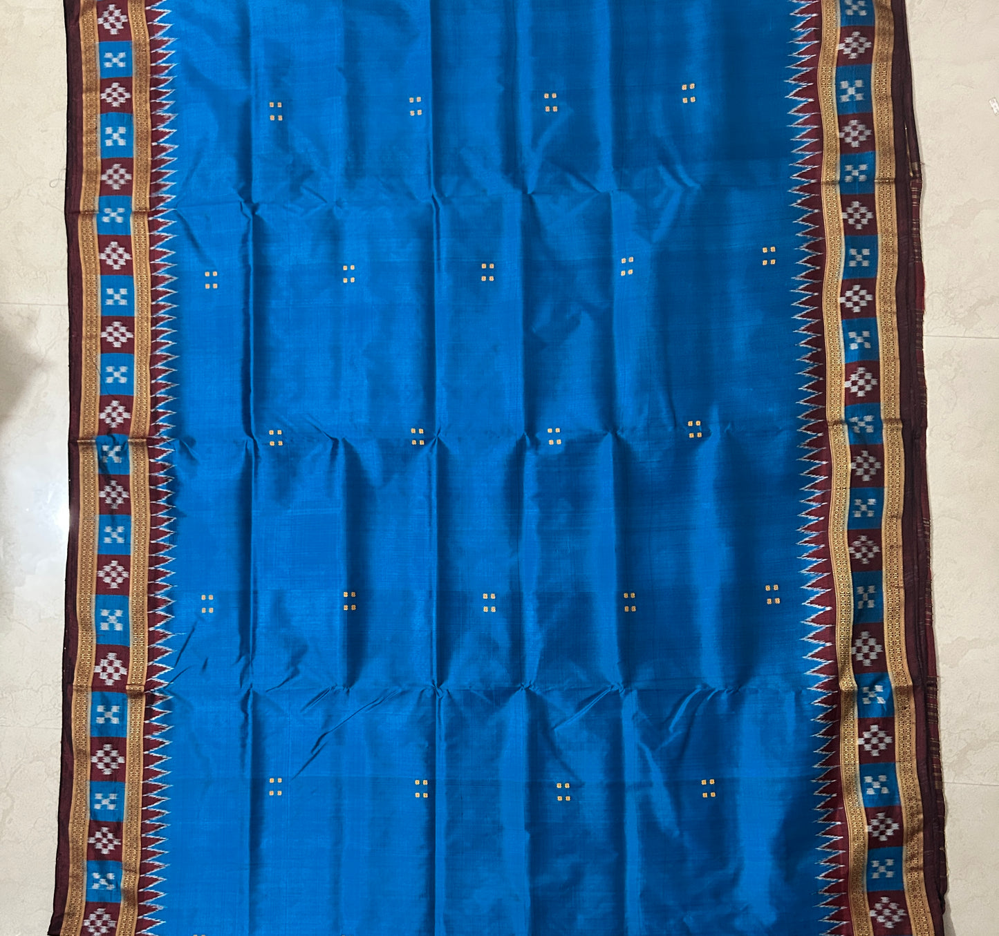 Odisha handloom Bandha khandua pattern flower design Silk Saree for Public Meets