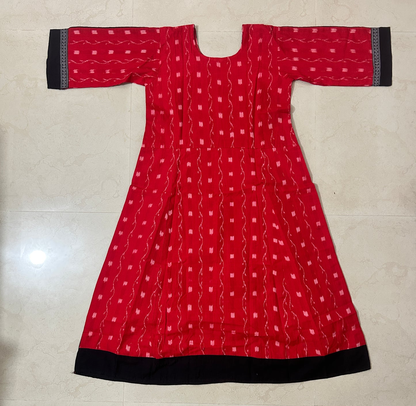 Odisha Handloom Sambalpuri Pure Cotton Readymade stitched Anarkali Kurti for Girls