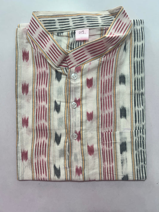 Odisha Handloom Pure Handloom Cotton short Kurta for Men at Sambalpur