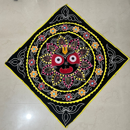 Odisha handicraft Pipili Chandua Jagannath Idol with appliqué Embroidery work wall hanging