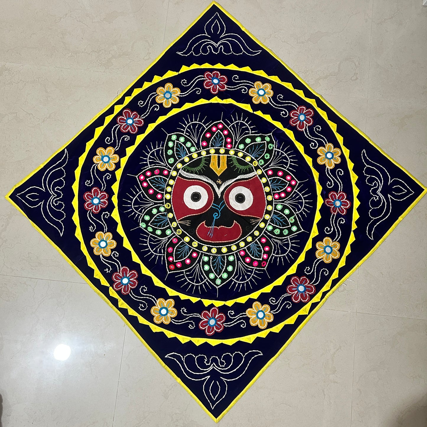 Odisha handicraft Pipili Chandua Applique Jagannath idol Face at best Price for Home Decor