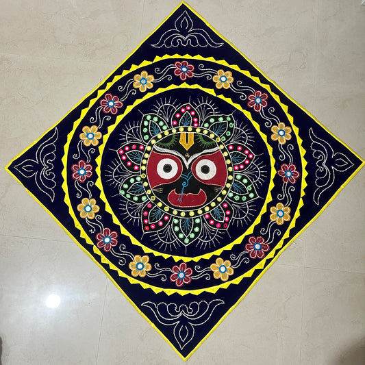 Odisha handicraft Pipili Chandua Applique Jagannath idol Face at best Price for Home Decor