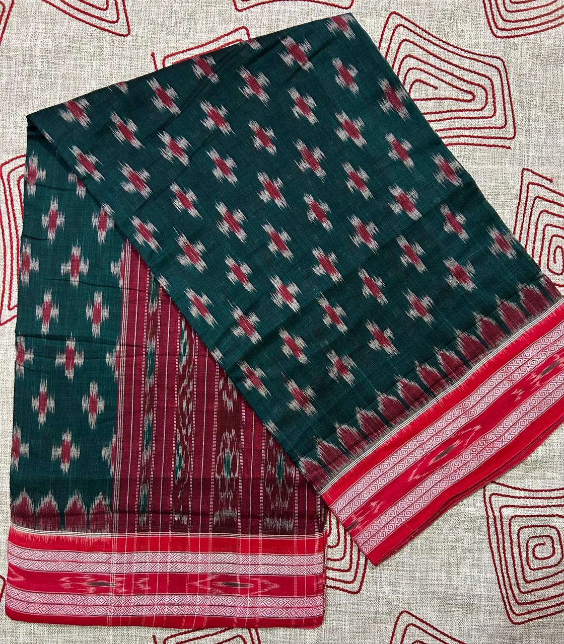 Odisha Handloom Pure Cotton Buti Plain Casual Cotton Saree from Nuapatna