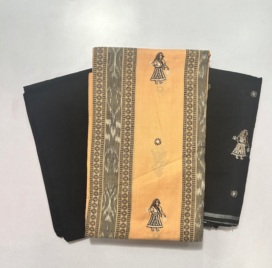 Odisha Handloom Ikat cotton dress set | Unstitched EmbroideryDesign