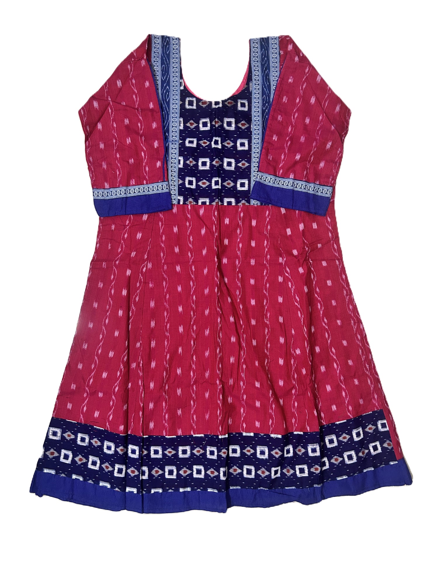 Buy Ikat Design sambalpuri Pure Cotton New Design Anarkali long Kurti for Girls